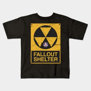 Cold War Civil Defense Fallout Shelter Sign Kids T-Shirt